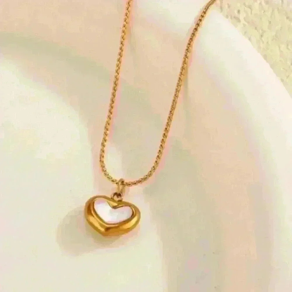 Mother of Pearl Pendant on a delicate gold chain